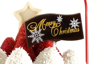 フルーツブーケに添えて!クリスマスチョコレートプレートの販売を開始しました